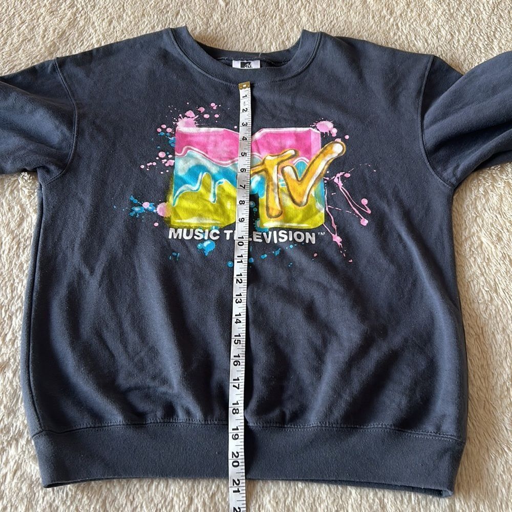 MTV logo blue gray pullover size small (3-5) - Picture 11 of 16